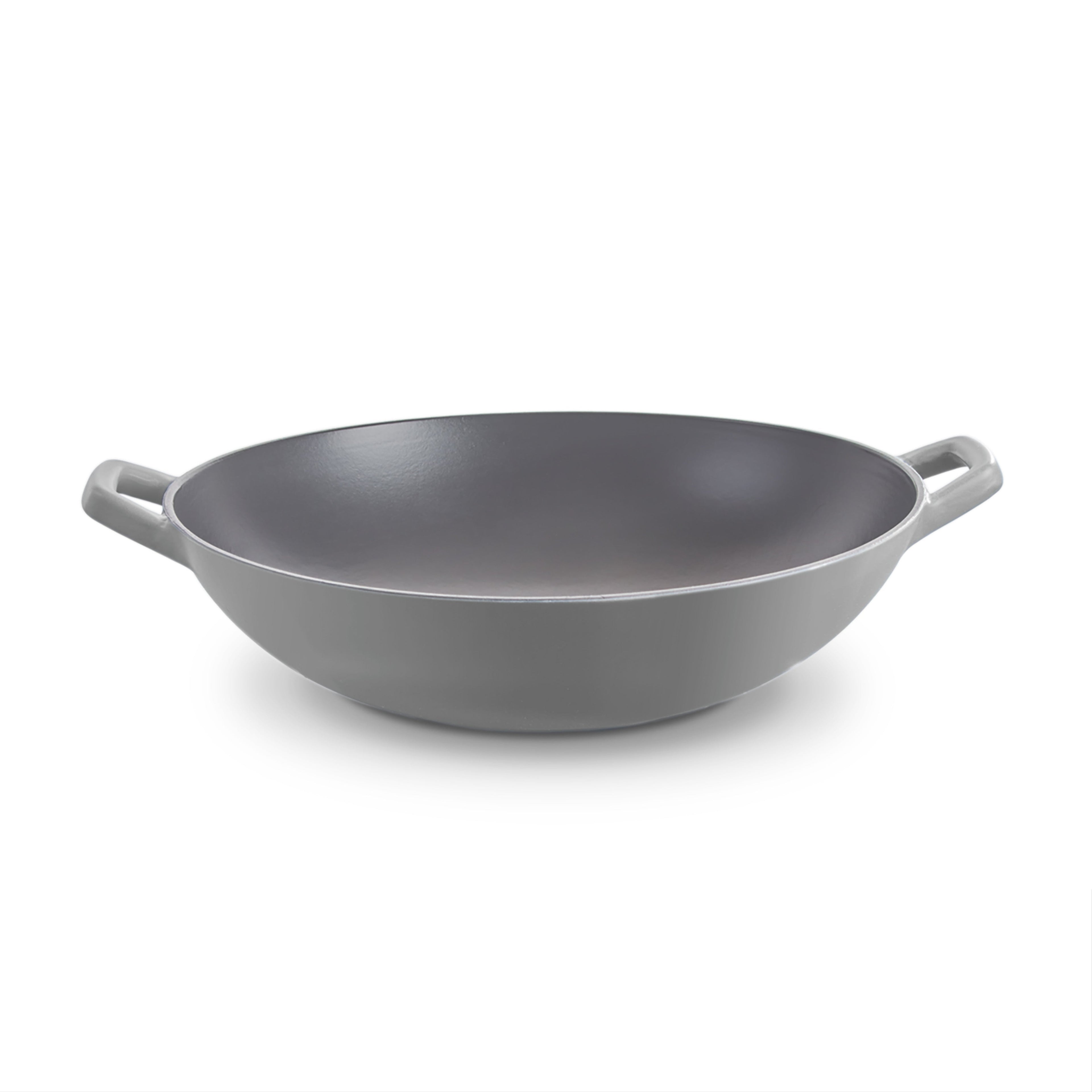 14" Nonstick Cast Iron Wok - Cool Grey