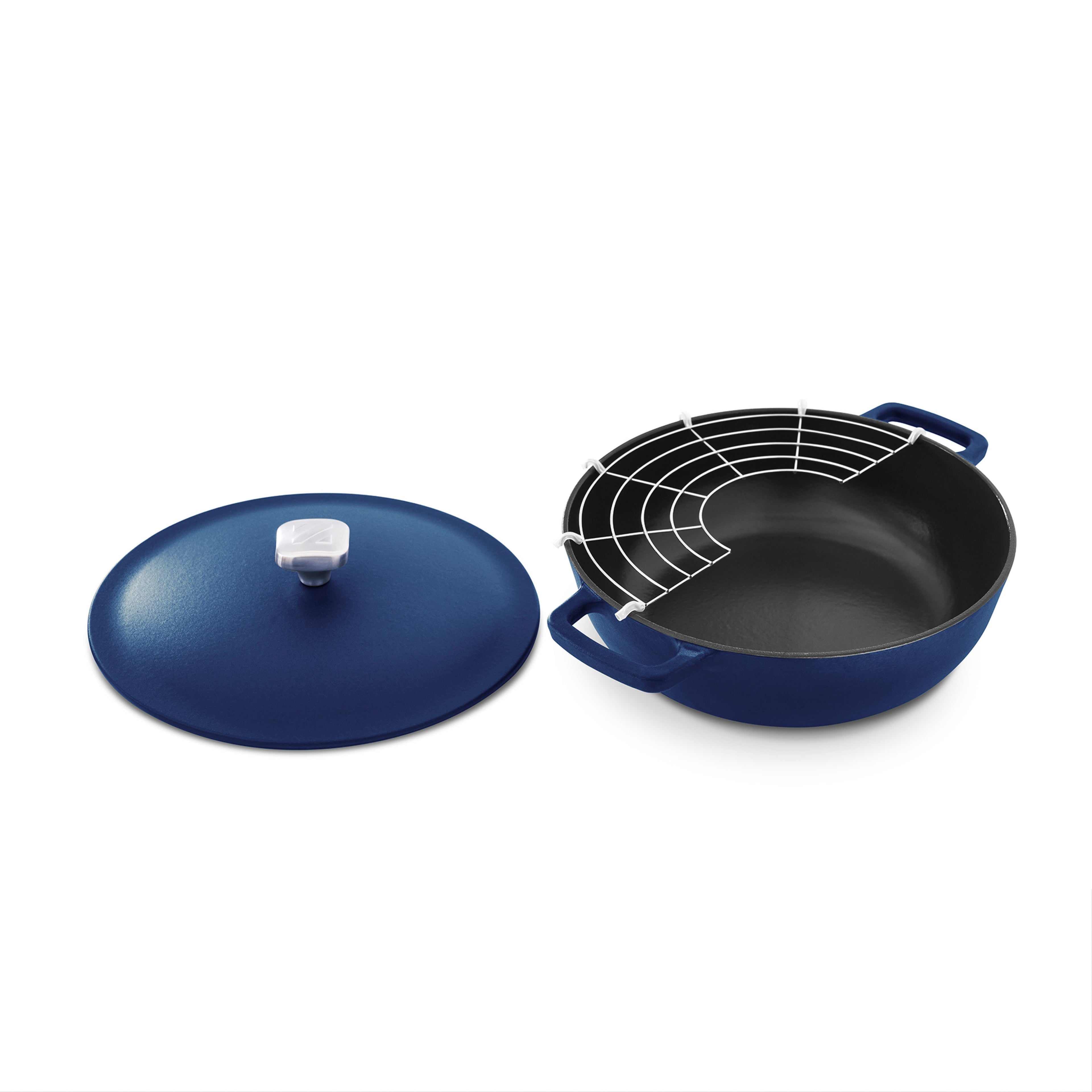 4.5 Qt. Nonstick Cast Iron Braiser - Zakarian Blue