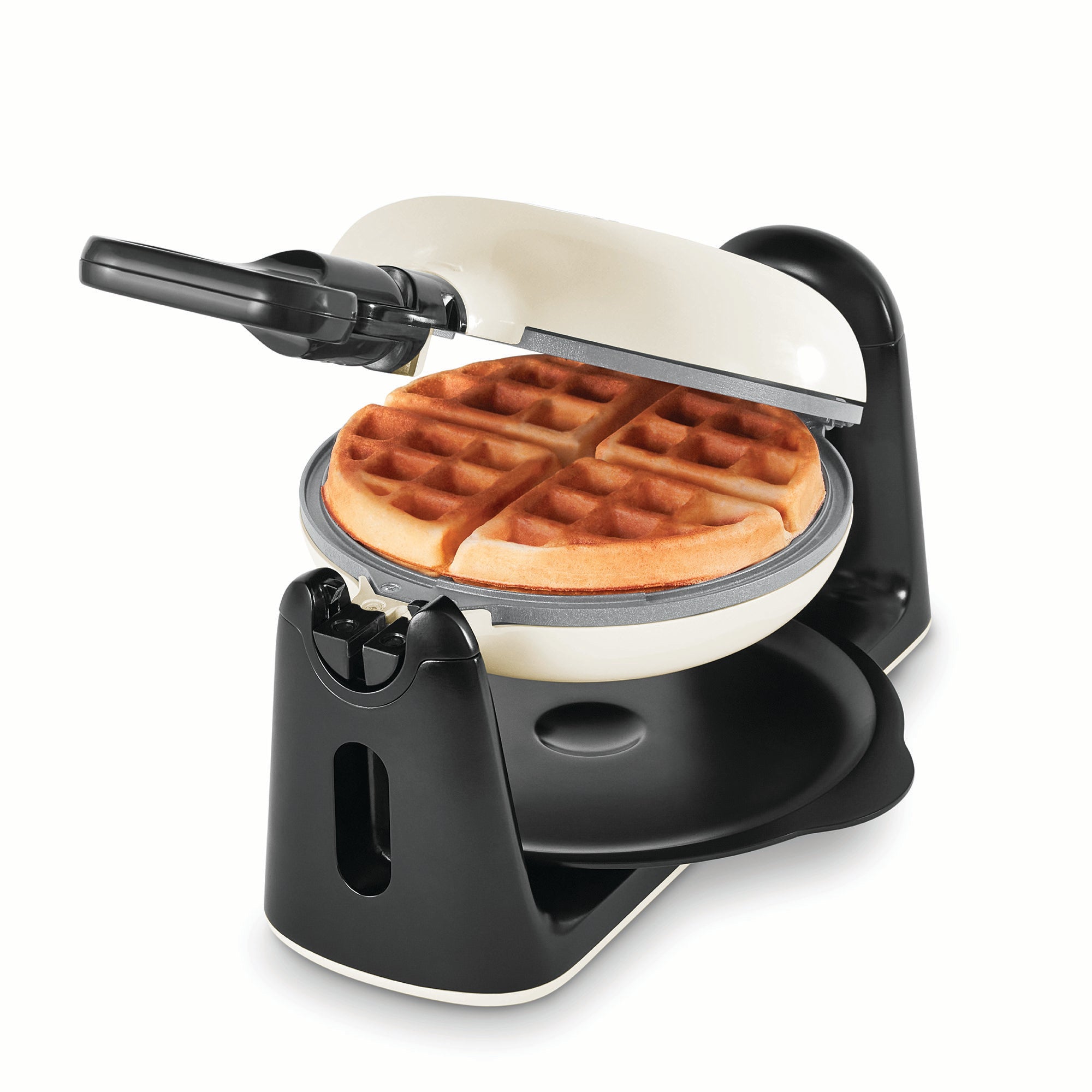 Ceramic Nonstick Flip Belgian Waffle Maker - Cream Satin