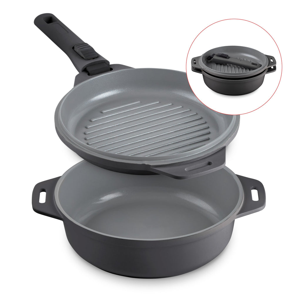 SmartStore™ 5-in-1 Multipurpose Nesting Cookware Set - 5-in-1 Multipurpose Nesting Cookware, Forged Iron