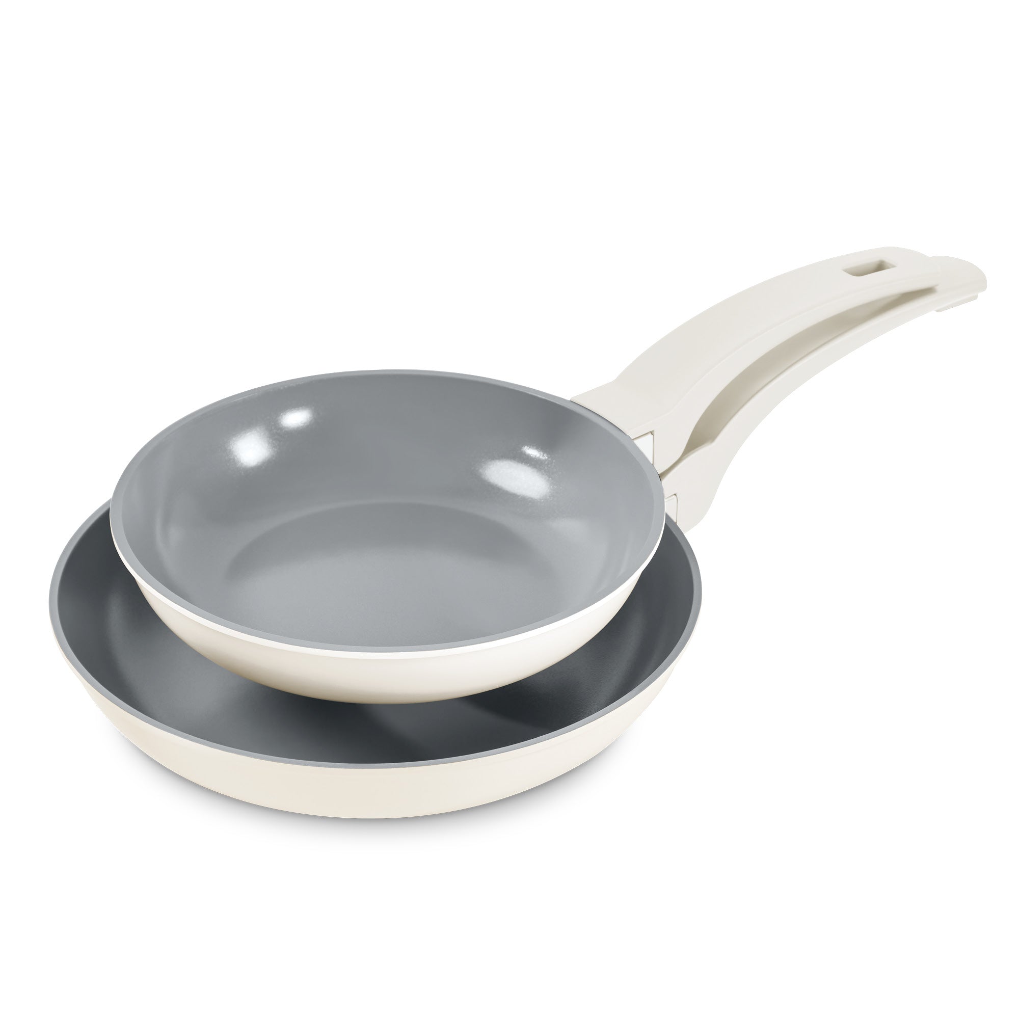 SmartStore™ Ceramic Cookware - Nesting Fry Pans, Cream