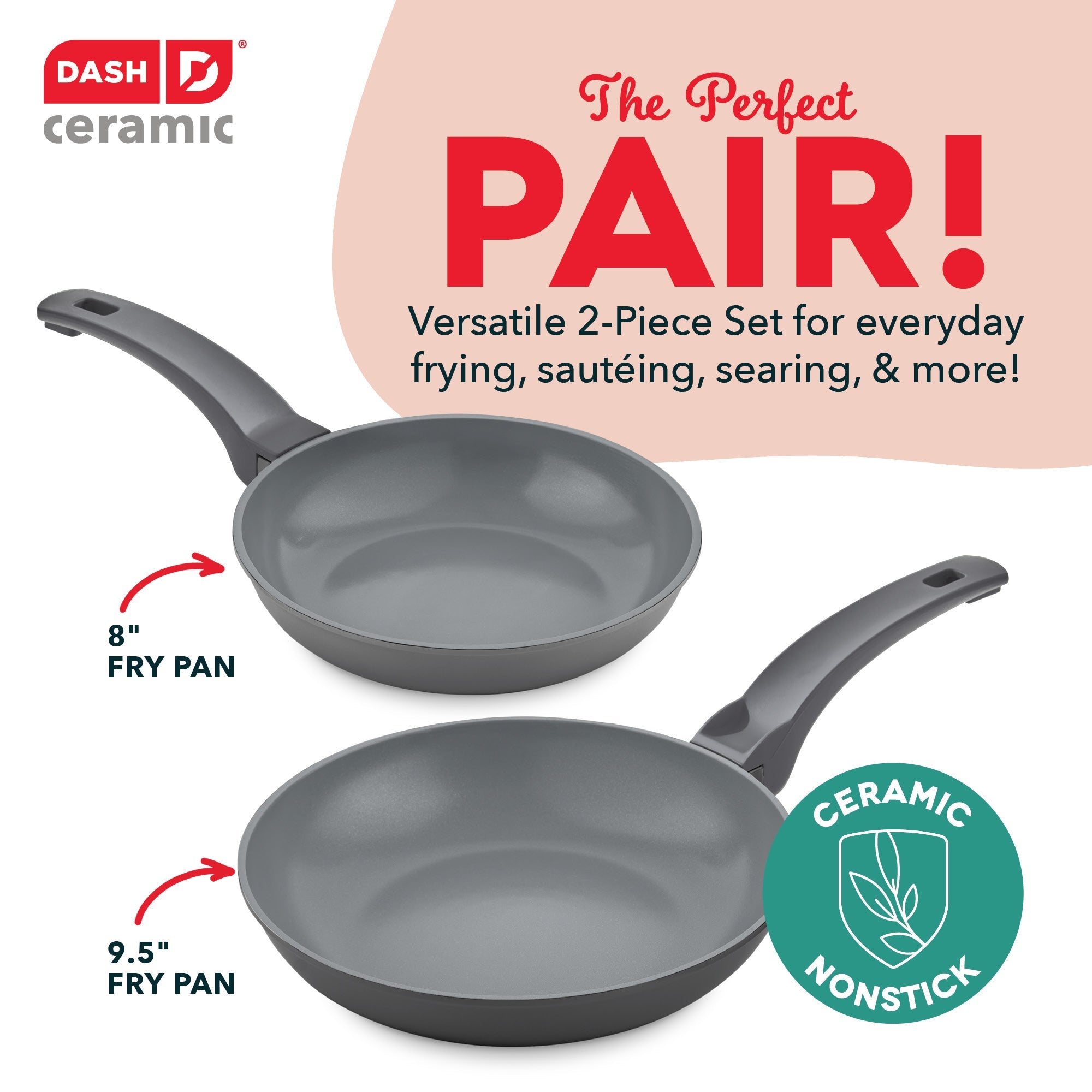 SmartStore™ 8" + 9.5" Nesting Fry Pan Set