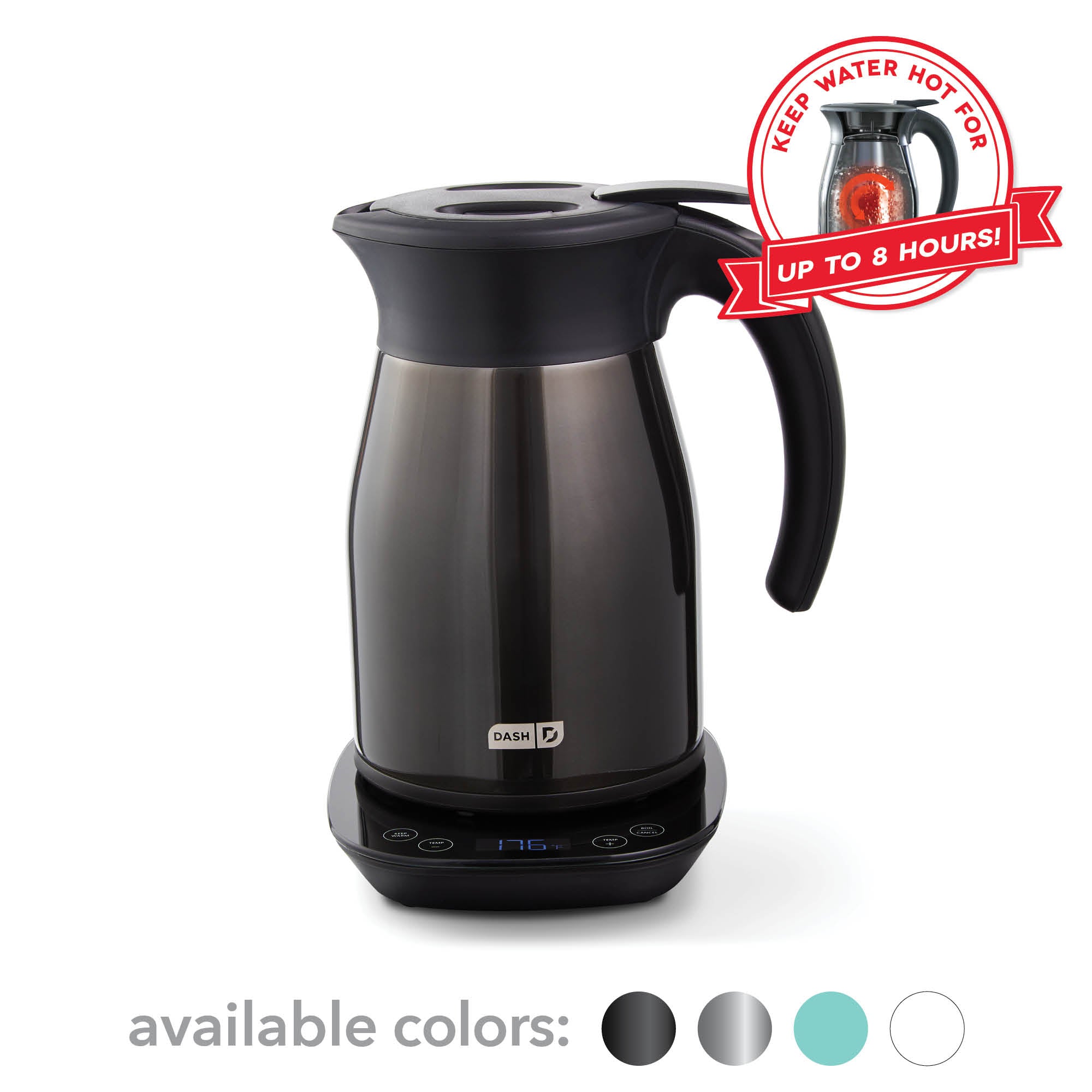 Insulated Electric Kettle - Black Stainless