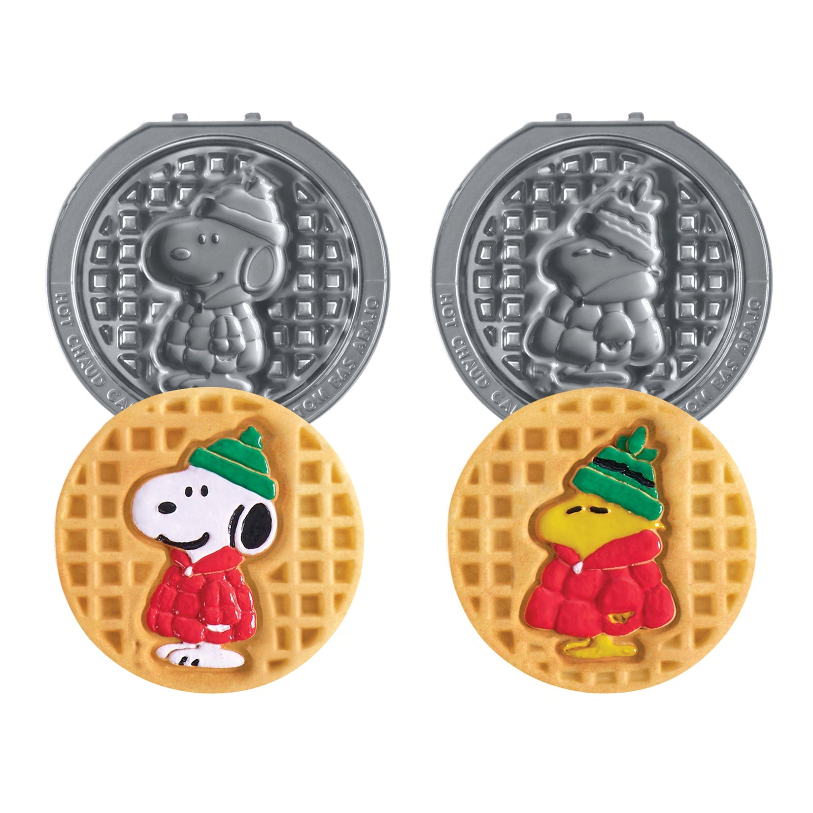 Peanuts® MultiMaker® Removable Plate Sets - Snoopy & Woodstock with Holiday Puffer Coats