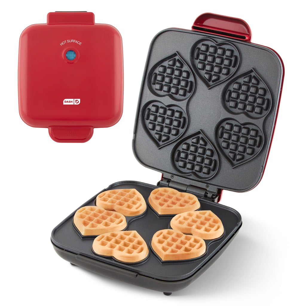 Multi Mini Heart Waffle Maker - Red