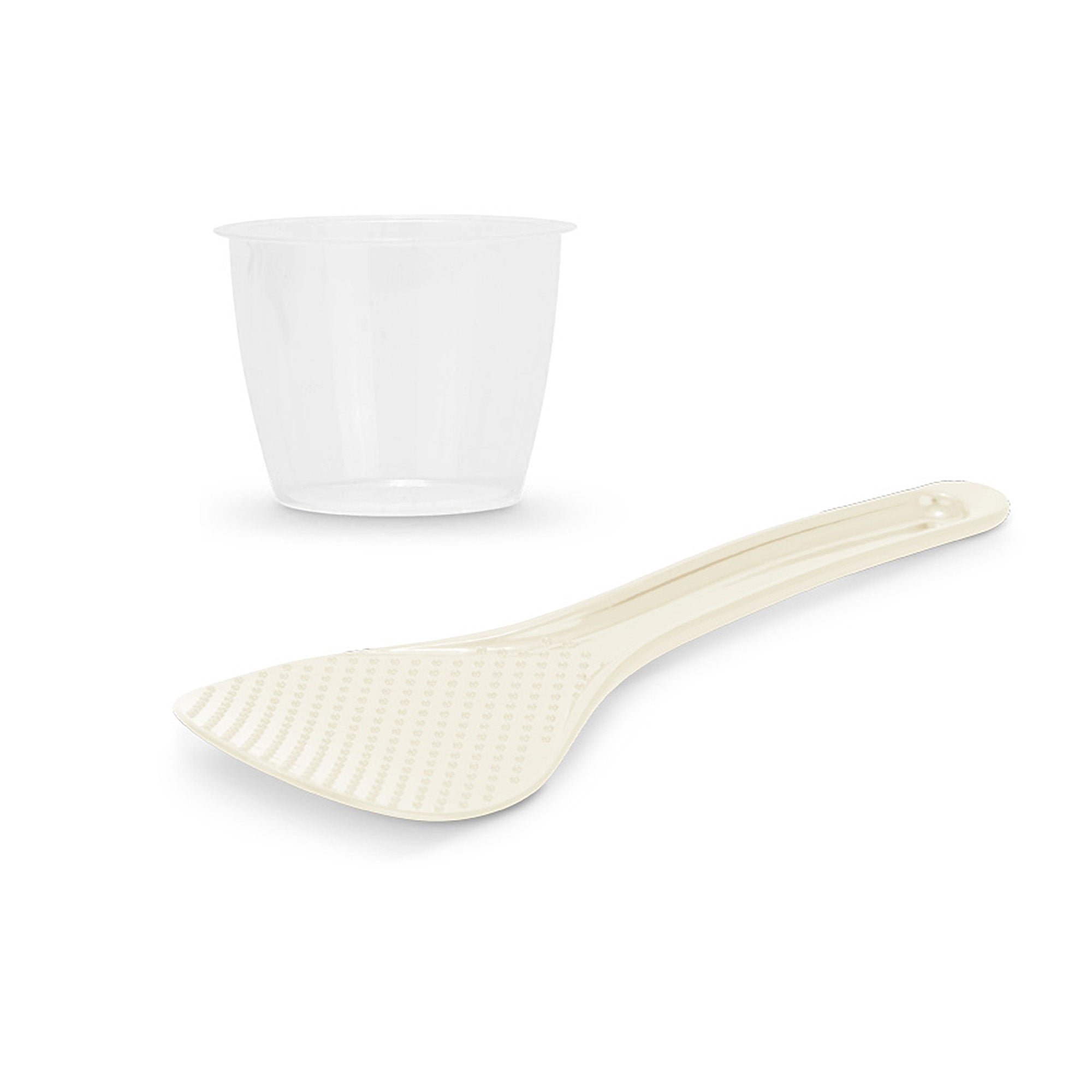 Mini Rice Cooker Measuring Cup & Rice Paddle Set - White