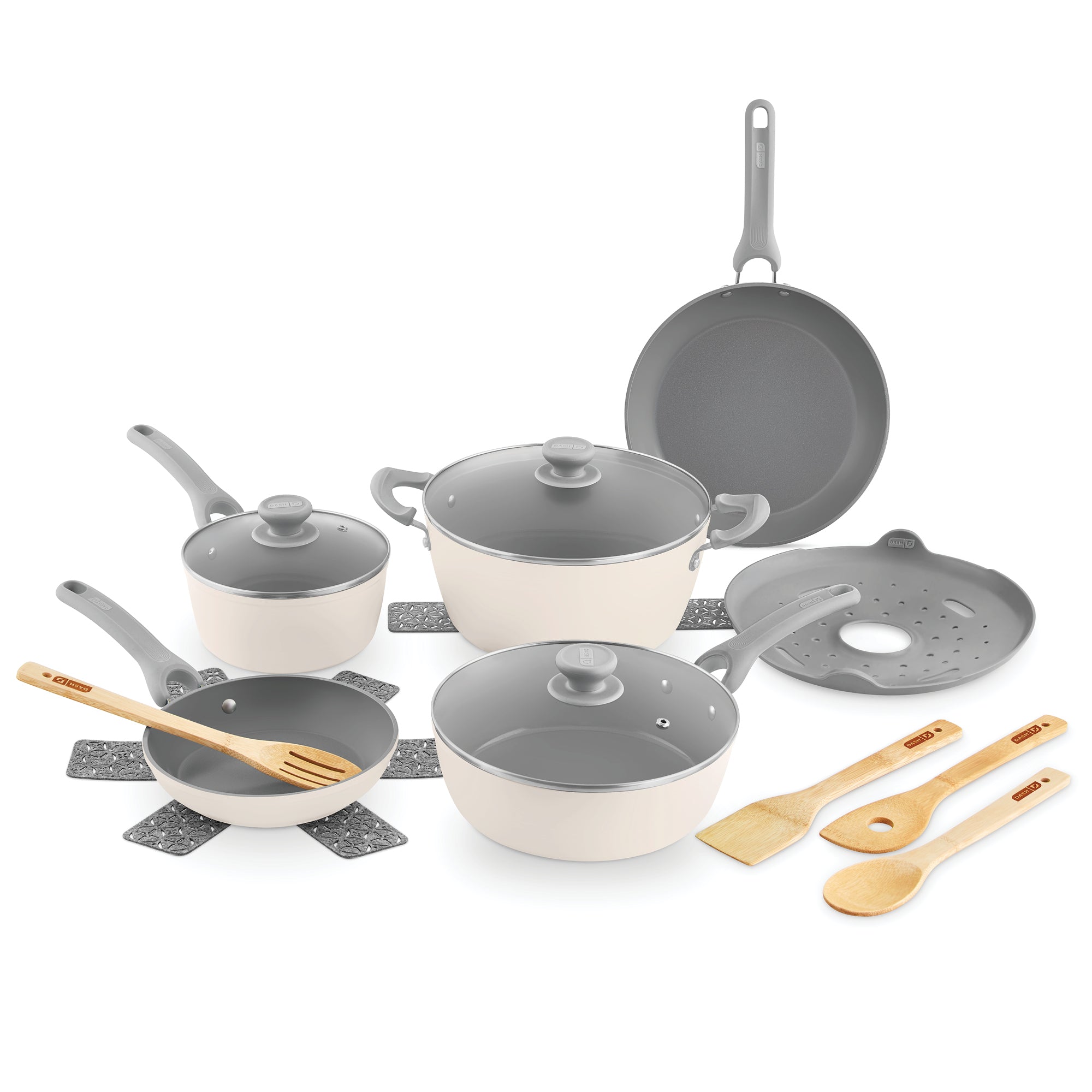 Dream Green Recycled Aluminum 15pc Cookware Set - Cream