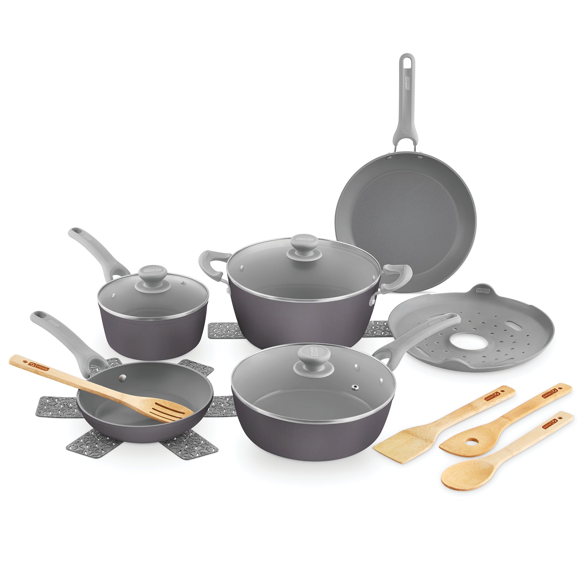 Dream Green Recycled Aluminum 15pc Cookware Set - Grey