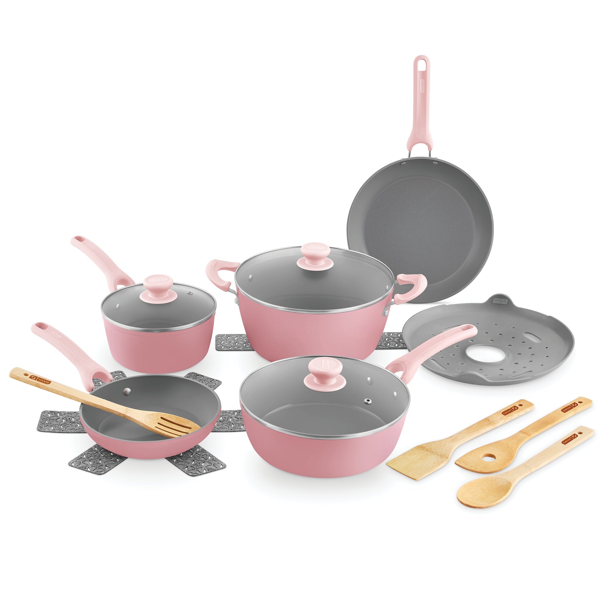 Dream Green Recycled Aluminum 15pc Cookware Set - Pink