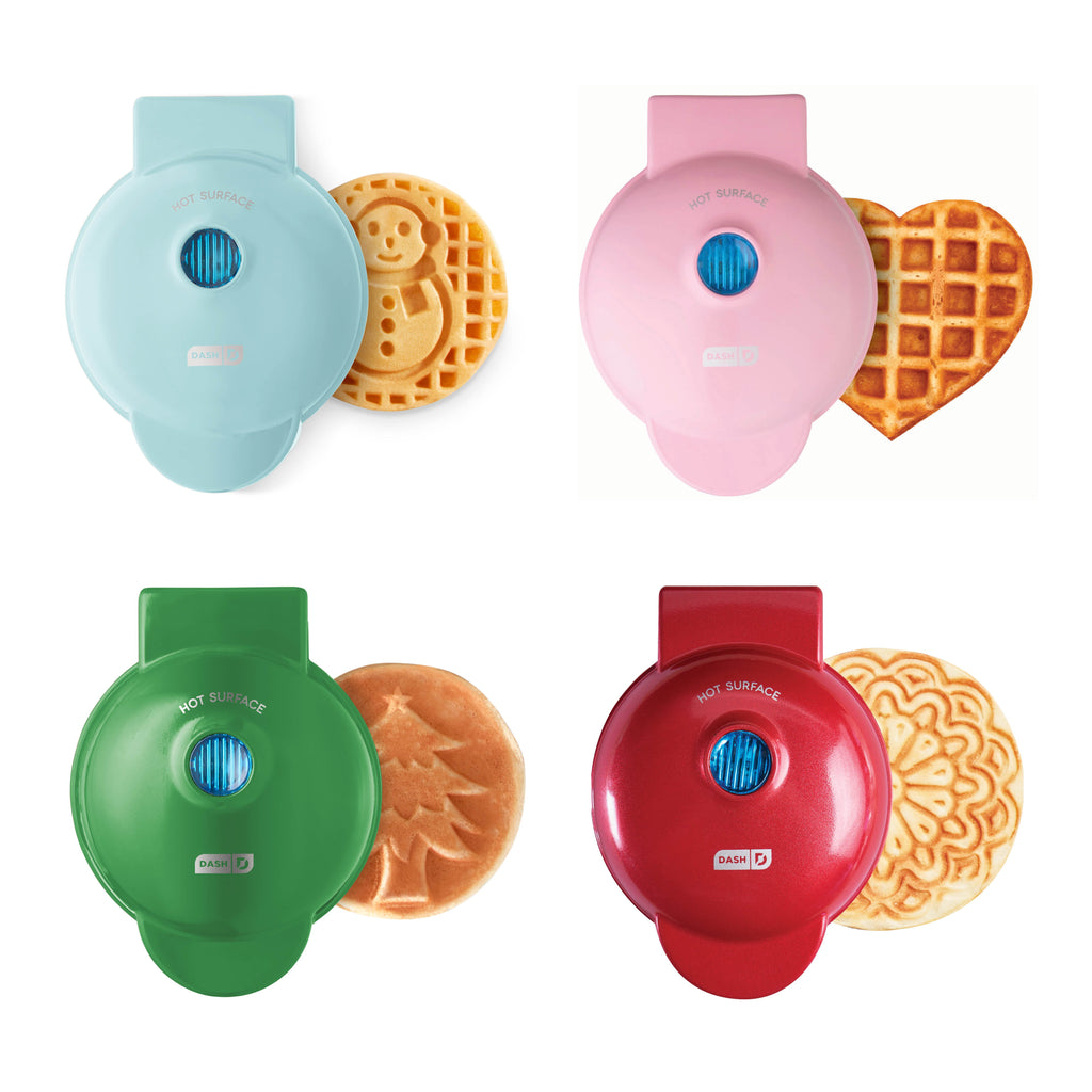 Holiday Mini Maker Set of Four - Snowman + Pizzelle + Heart + Christmas Tree