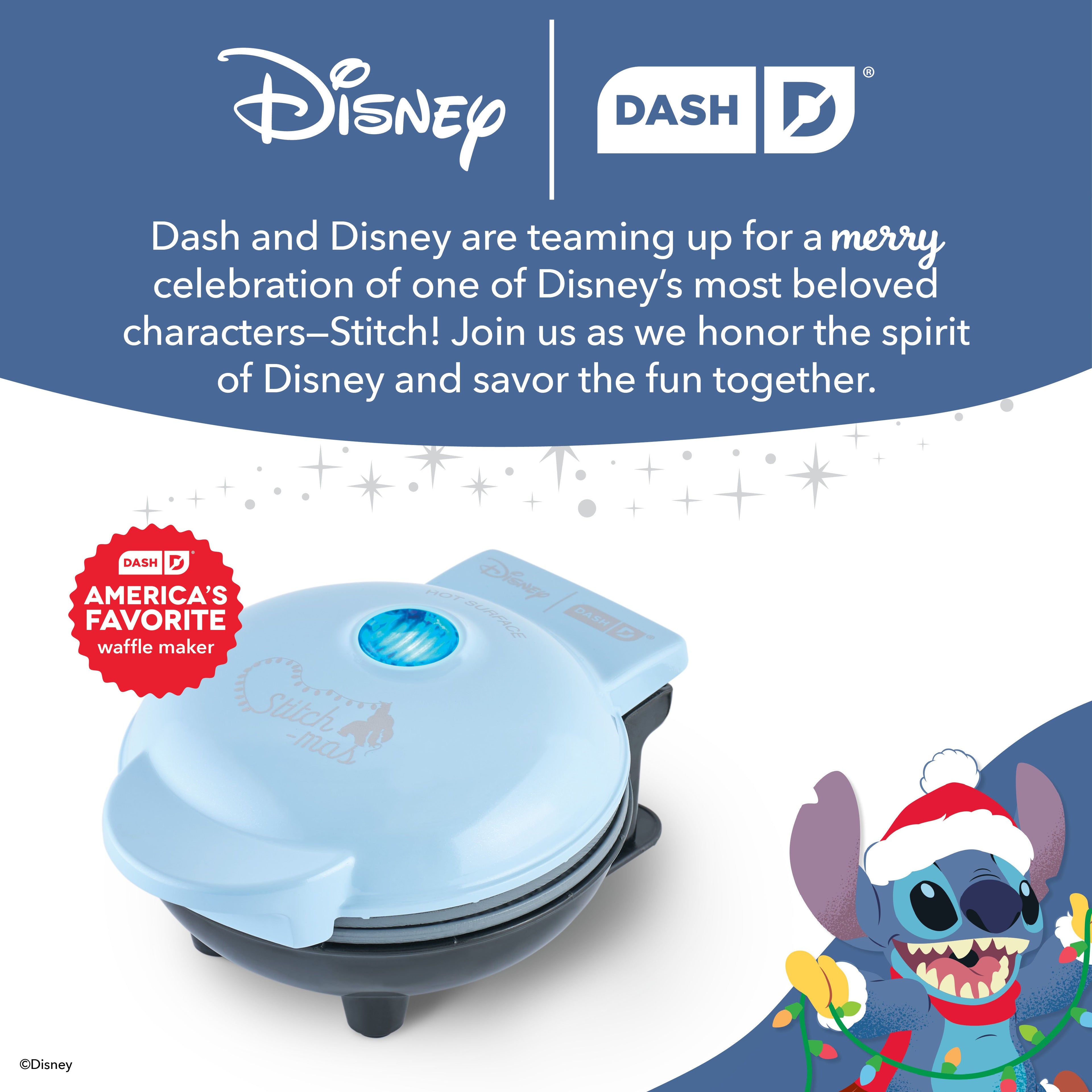 Stitch Santa Mini Waffle Maker