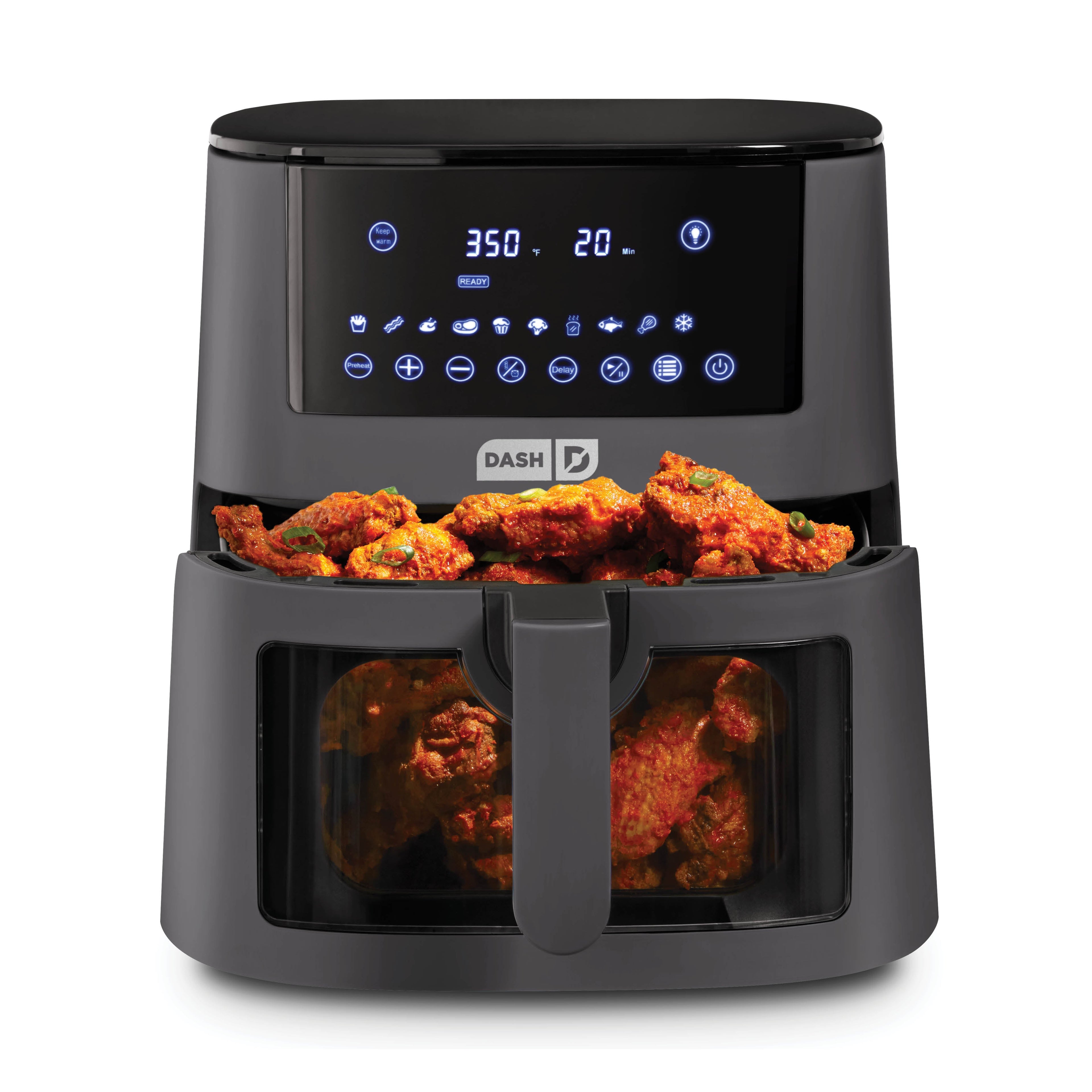 7qt Clear View Digital Air Fryer - Forged Iron