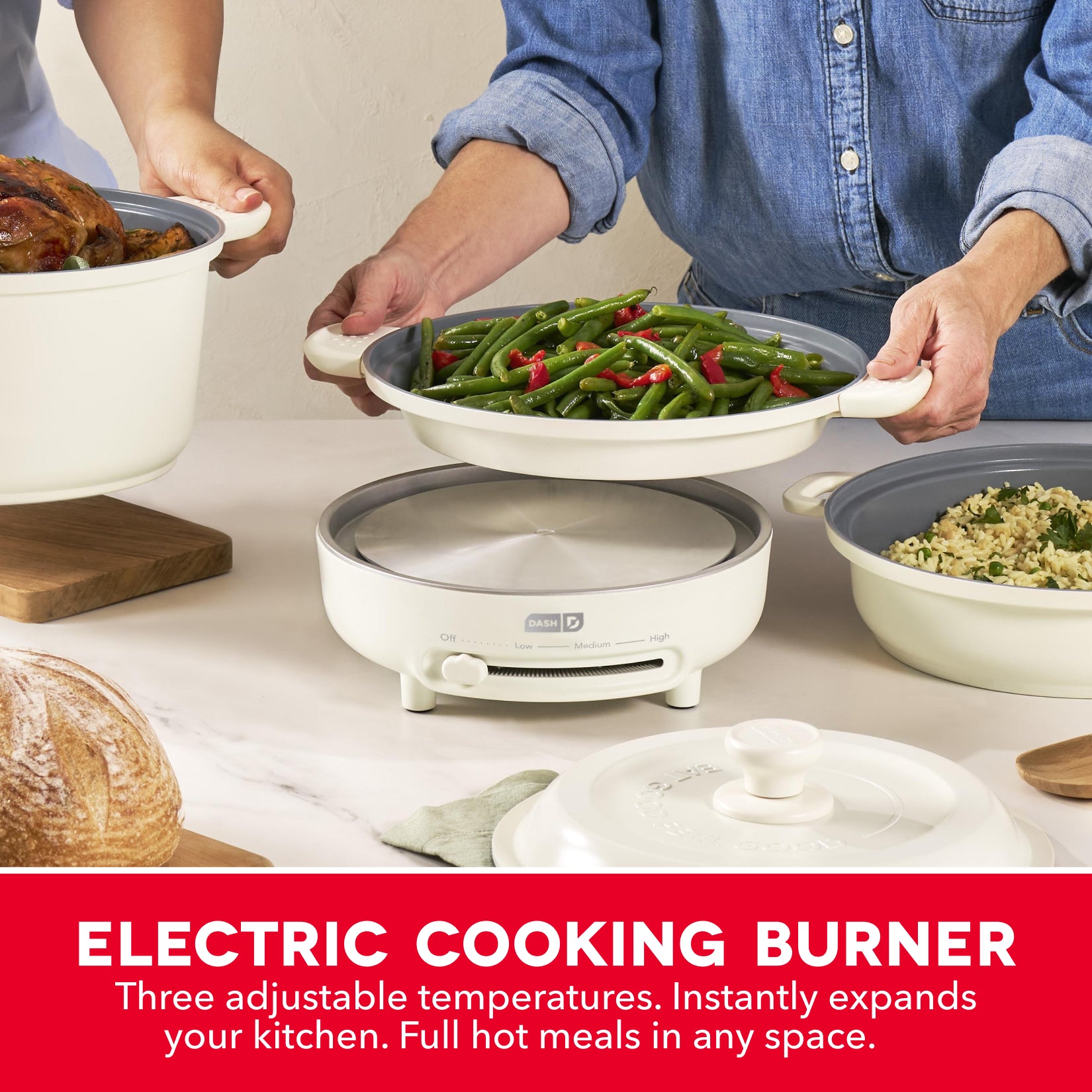 Stacks Ceramic Cookware Set with Electric Burner
