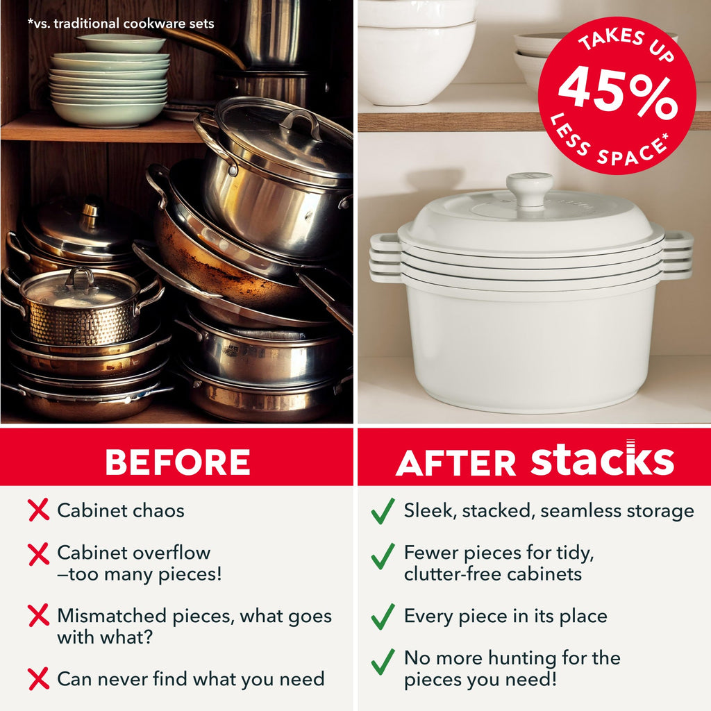 Stacks Ceramic Cookware Set with Electric Burner