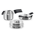 Zakarian by Dash Trupro 10PC Stainless Steel Cookware Set - Black