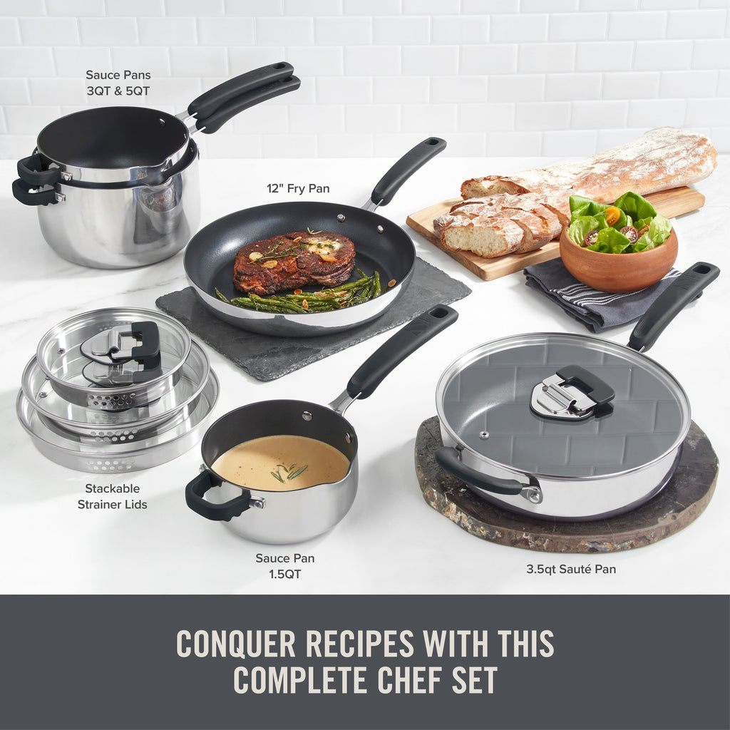 Zakarian by Dash Trupro 10PC Stainless Steel Cookware Set