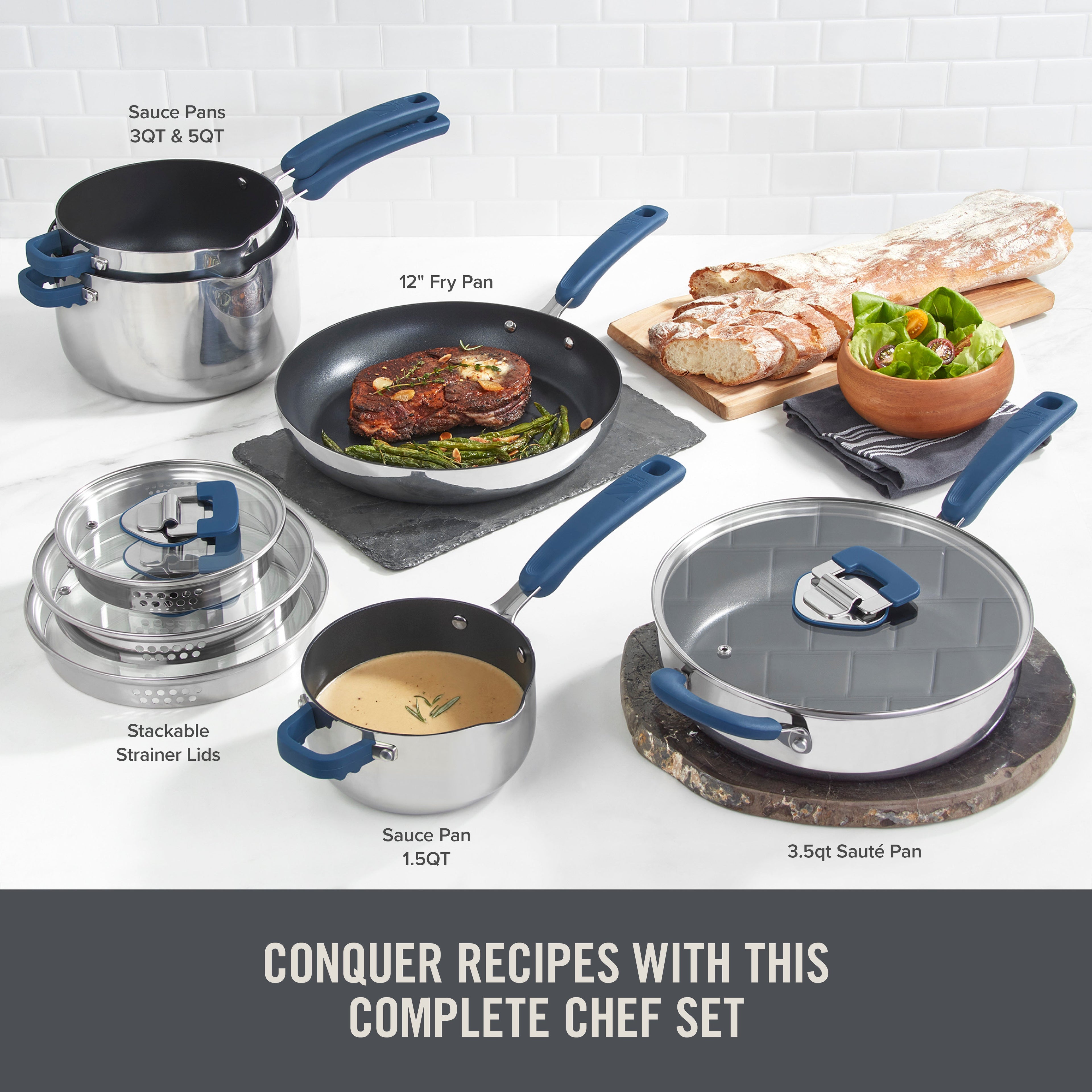 Zakarian by Dash Trupro 10PC Stainless Steel Cookware Set