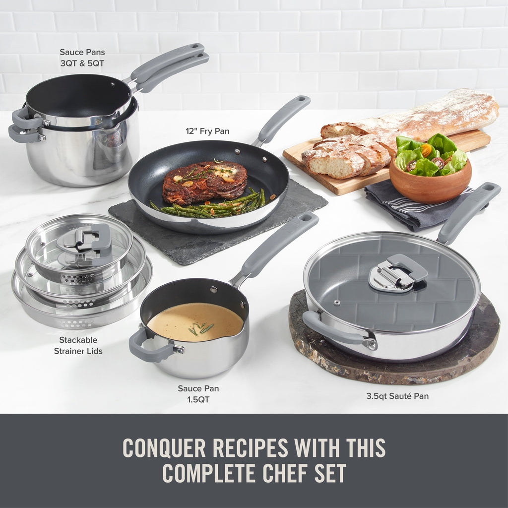 Zakarian by Dash Trupro 10PC Stainless Steel Cookware Set