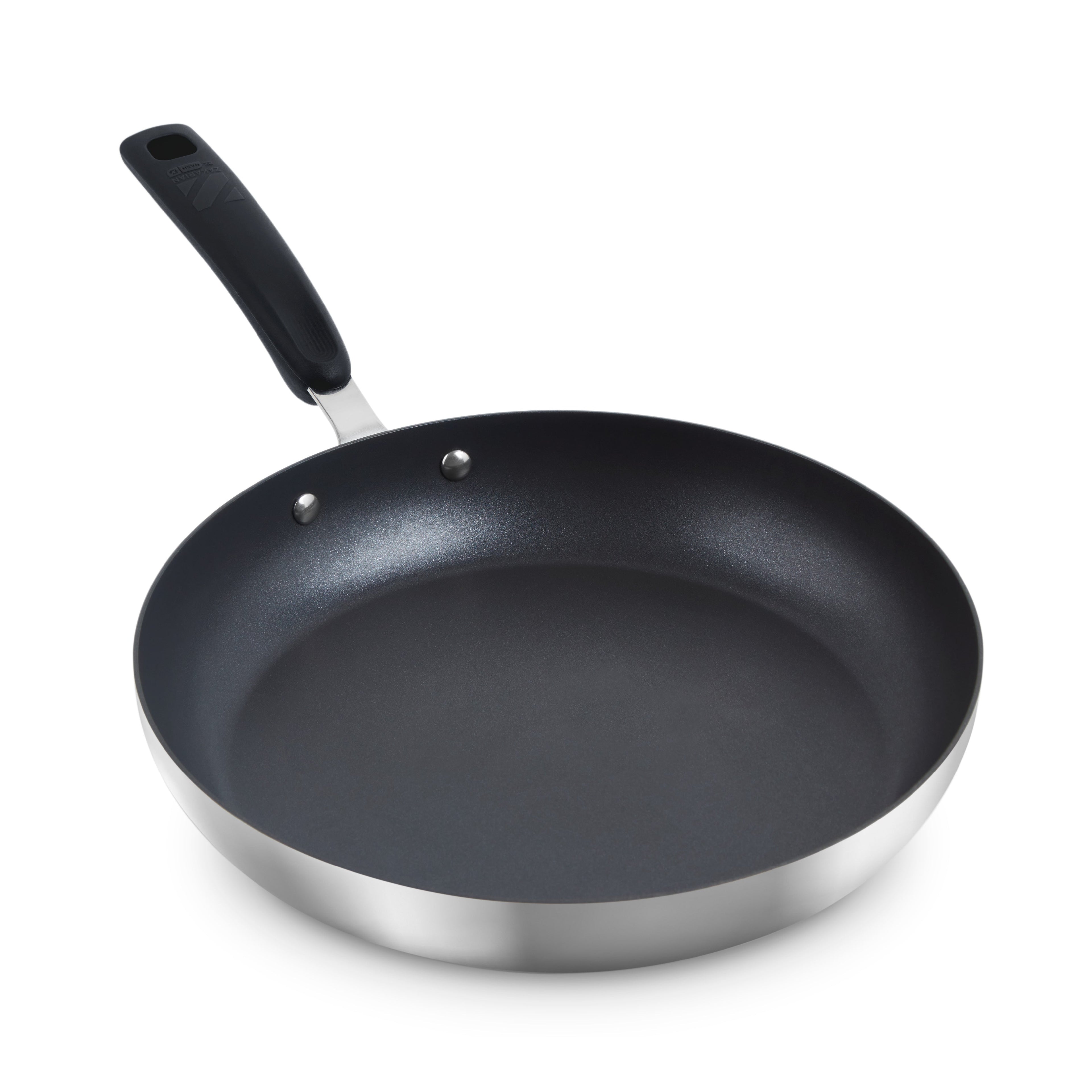 12" TruPro Stainless Steel Fry Pan - Black