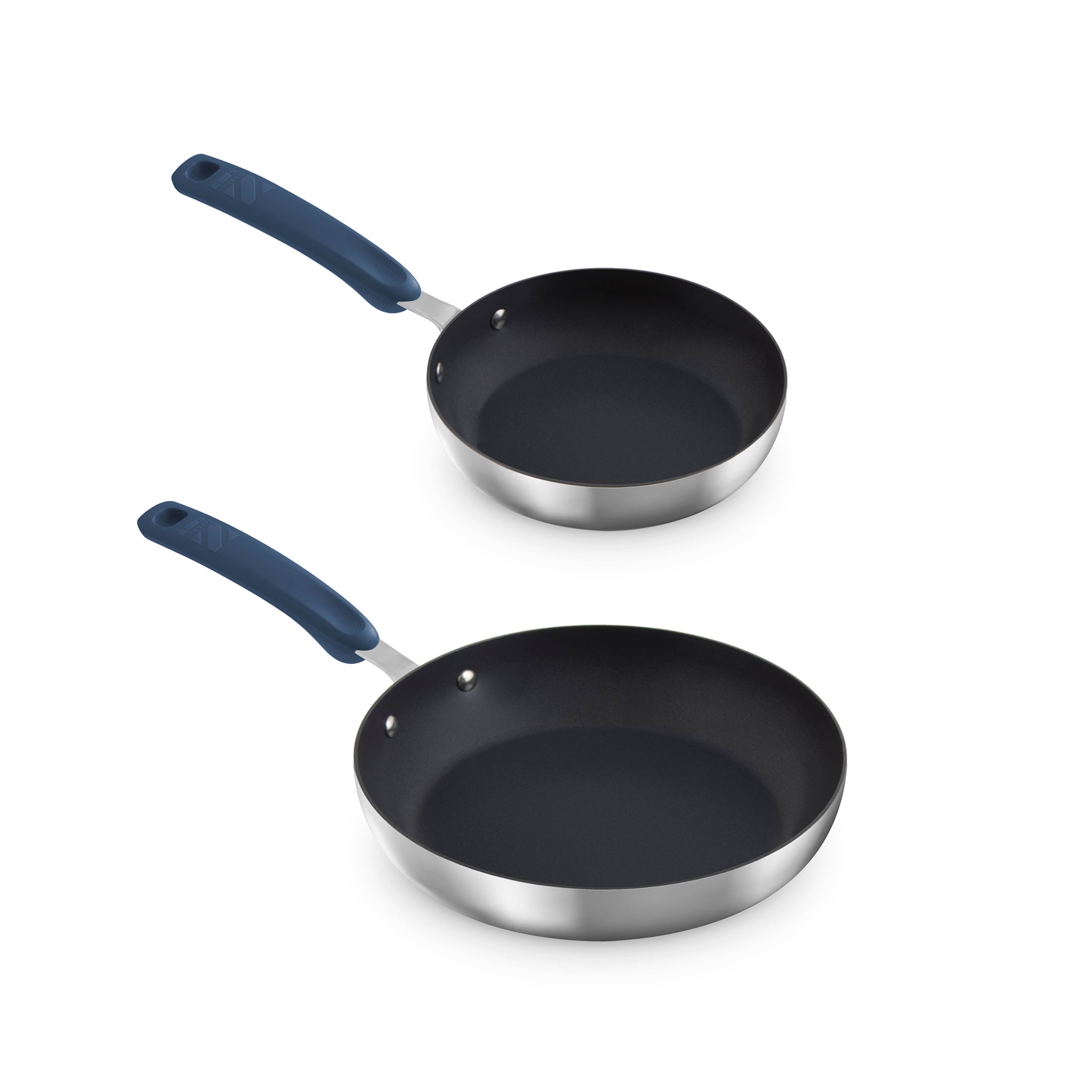 TruPro Stainless Steel Fry Pan Set - 8" 10" - Zakarian Blue