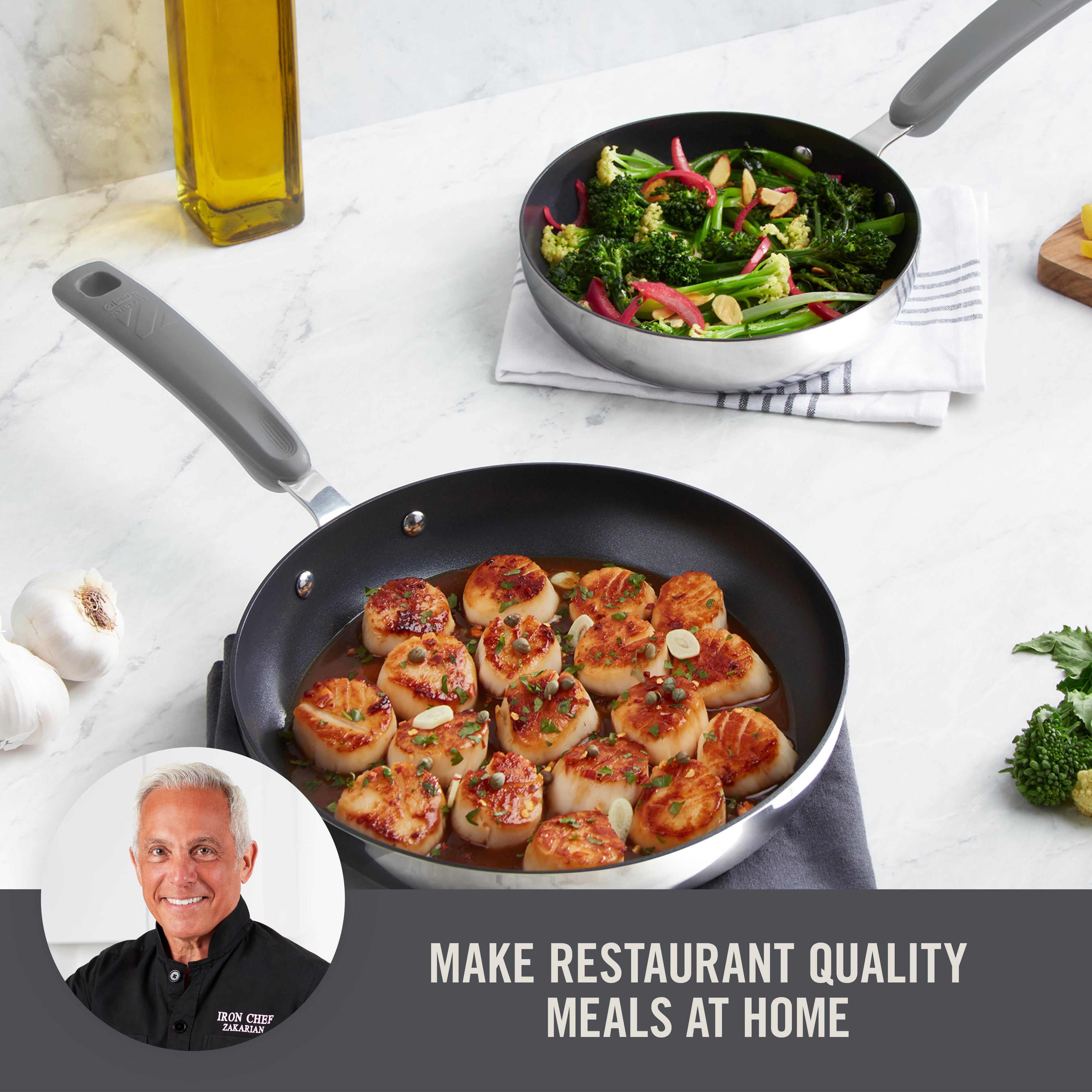 TruPro Stainless Steel Fry Pan Set - 8" 10"