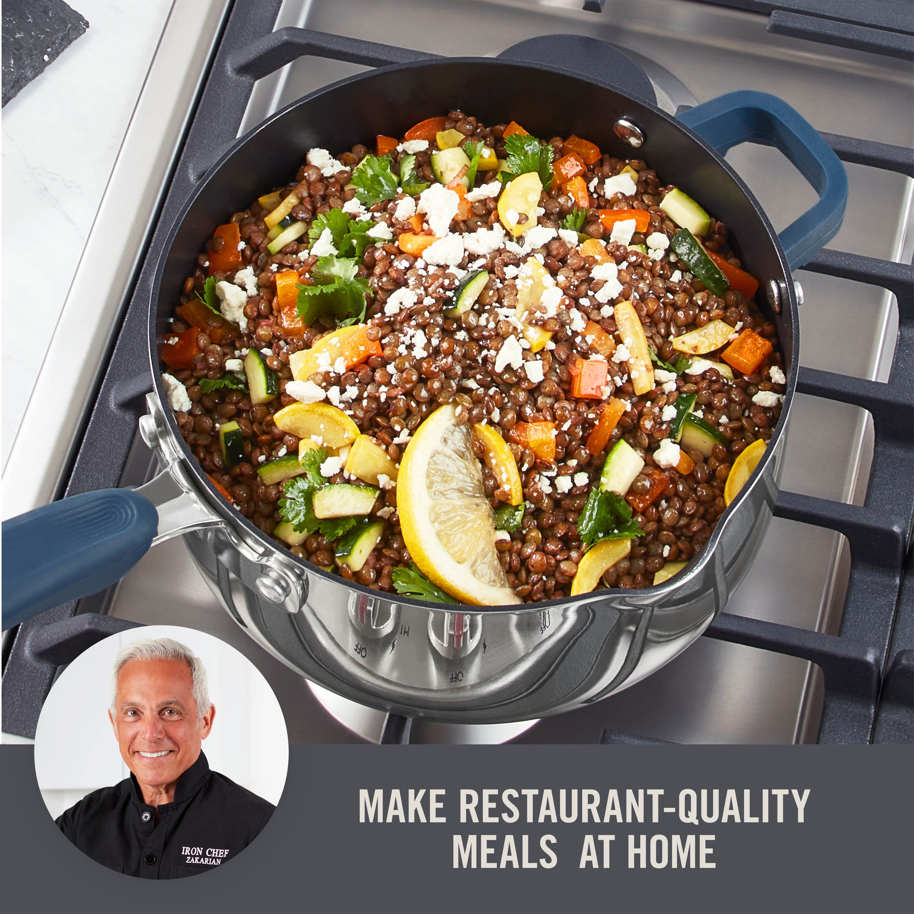Zakarian by Dash Trupro Nonstick Stainless Steel 6pc Stacking Sauce Pan Set