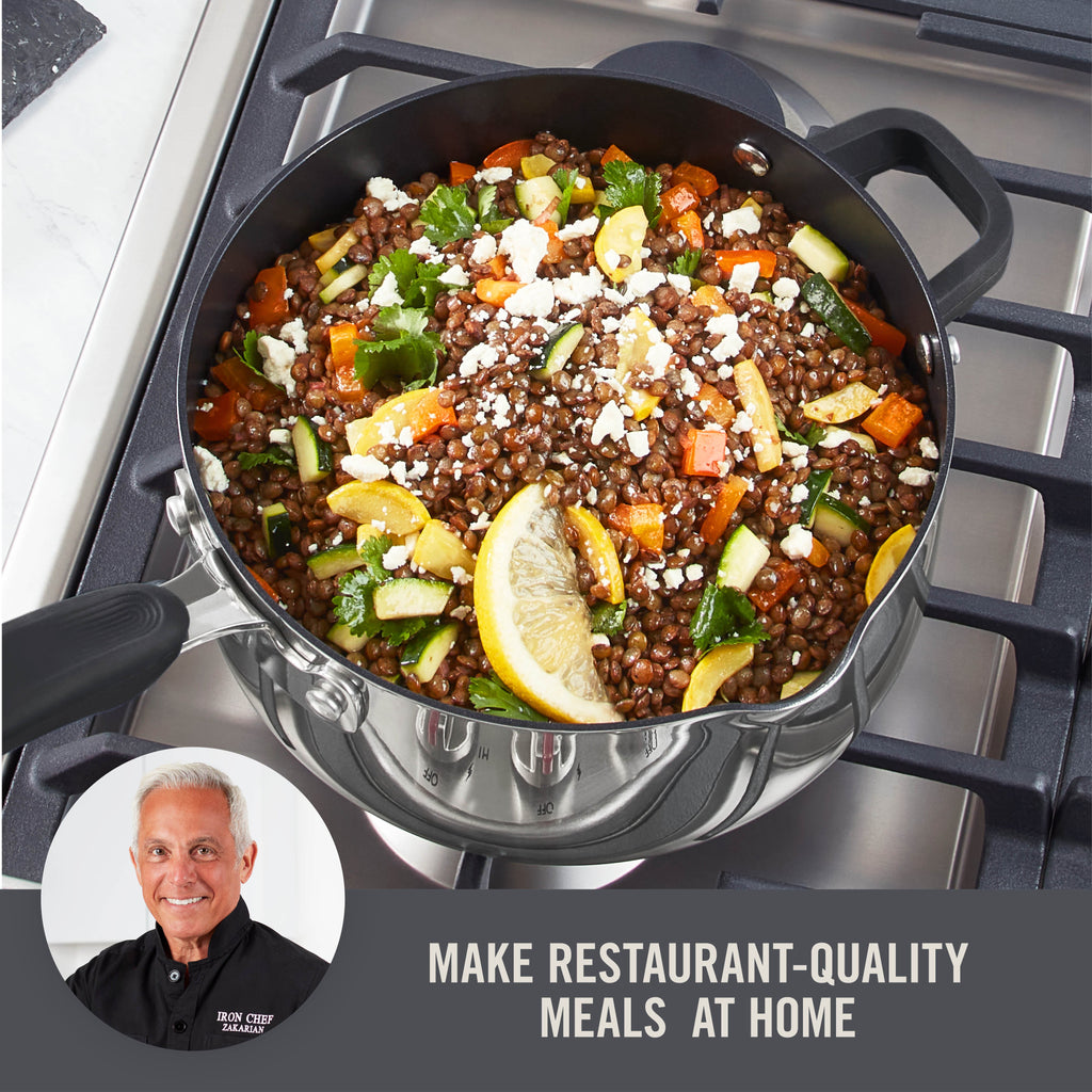 Zakarian by Dash Trupro Nonstick Stainless Steel 6pc Stacking Sauce Pan Set