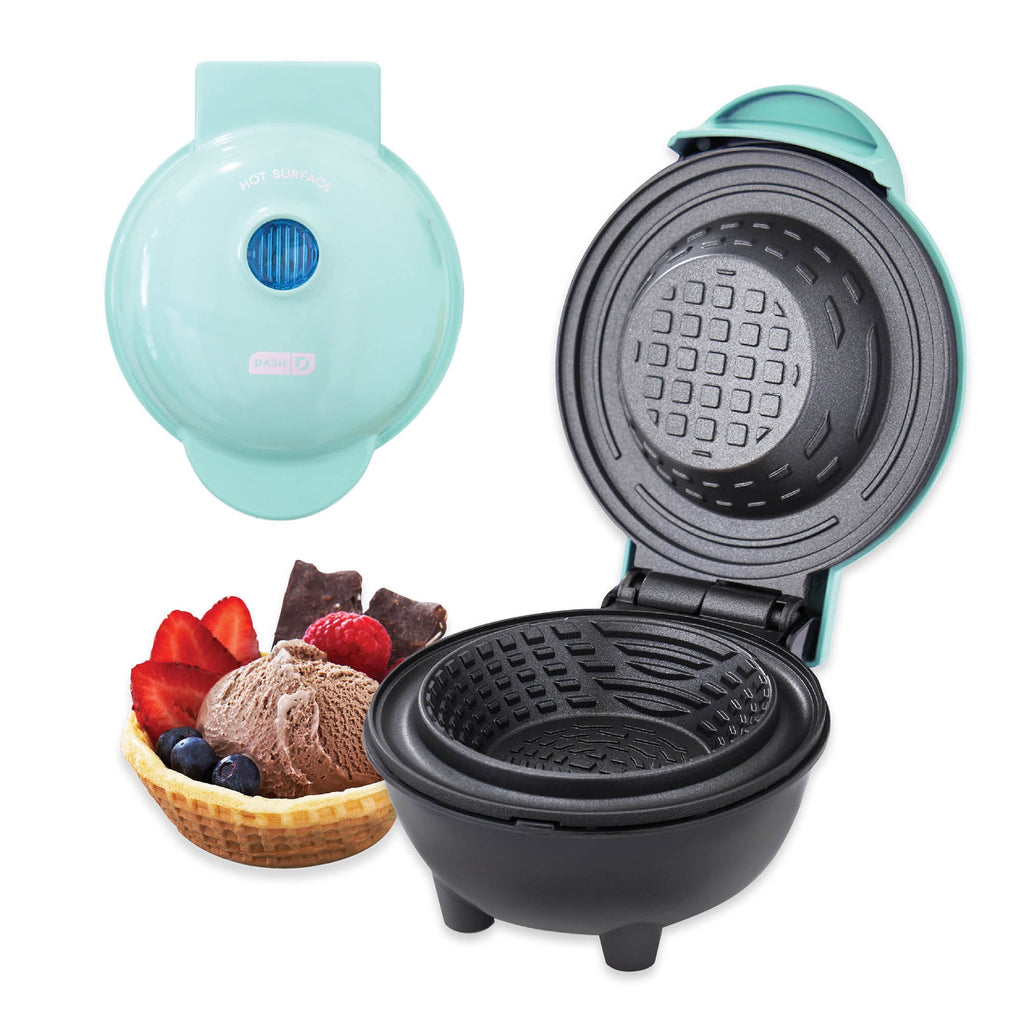 Mini Waffle Bowl Maker - Aqua