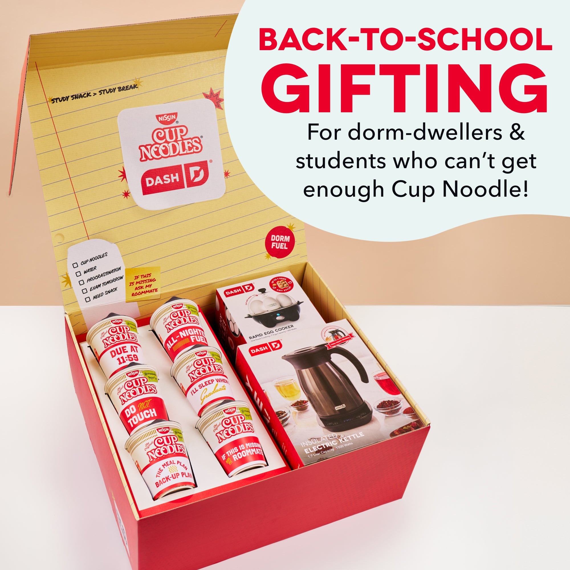 Cup Noodles x Dash Dorm Survival Kit
