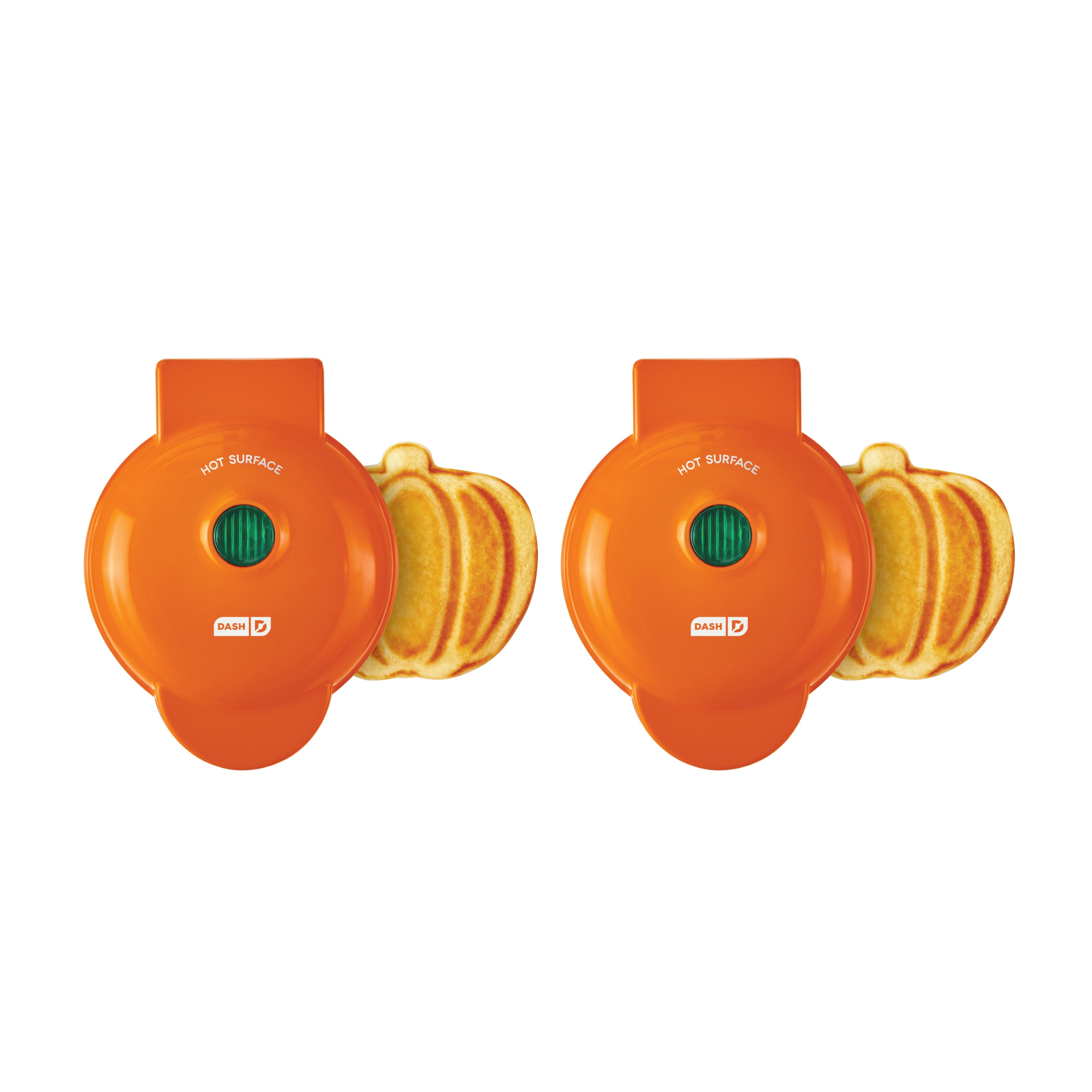 Pumpkin Mini Waffle Maker - Two-Pack, Orange