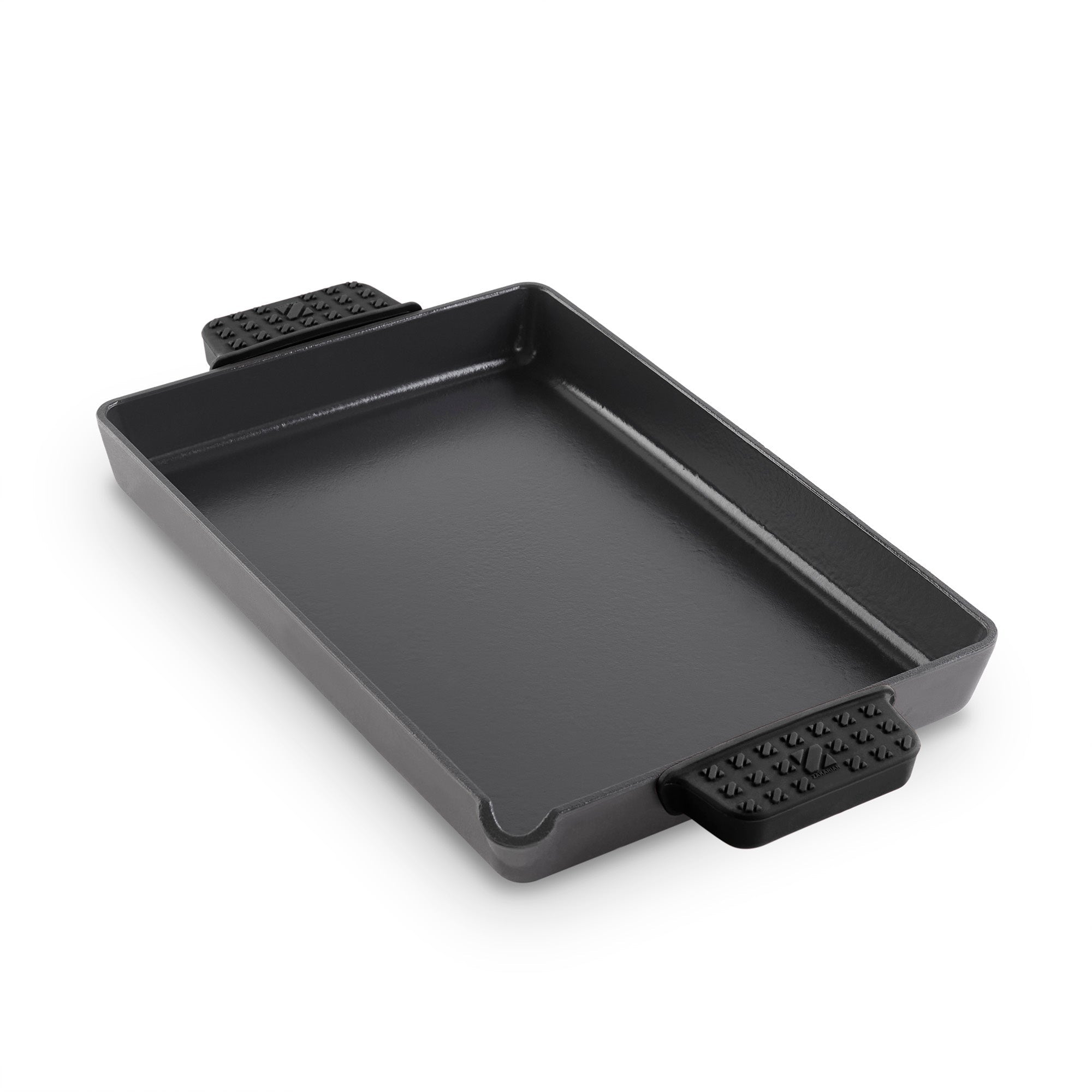 9"x13" Nonstick Cast Iron Pan with Pour Spout - Black